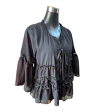 Tapado Gasa Lurex Con Flecos