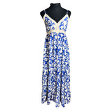 Maxi Vestido Estampado Ikat Bombay Etnico Con Detalles En Crochet