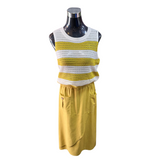 Sweater Sin Mangas Acanalado Con Lineas Bicolor
