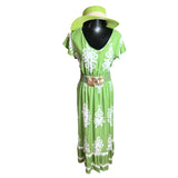 Maxi Vestido Boho Manga Corta Estampado Etnico