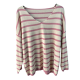 Sweater Hilo Cuello V Lineas