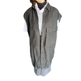 Chaqueta De Mezclilla Sin Mangas Abotonada