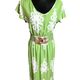 Maxi Vestido Boho Manga Corta Estampado Etnico
