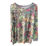 Polera Lanilla Suave Floreada con Brillos