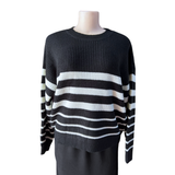Sweater Spandex Trenzado Con Rayas