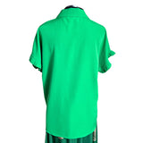 Blusa Camisera Manga Corta Con Vuelos