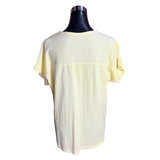 Polera Lino + Algodon Flor Pintada Con Tachas Spring