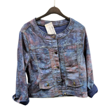 Chaqueta Mezclilla Corta Estampado Flores
