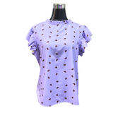 Blusa Corazones Cuello Vuelo Manga Corta