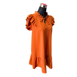 Vestido Corto Manga Doble Vuelo