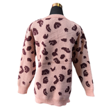 Sweater Cuello V Oversize Estampado Animal Print - Voz Del Desierto