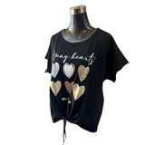 Polera Algodón Oversize Muchos Corazones
