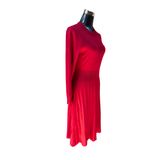Vestido Lana Evasé Cuello Redondo