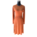 Vestido Lana Evasé Cuello Redondo