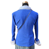 Polera Manga Larga Hilo Algodón Spandex Diseño Trenza