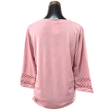 Polera Cuello Redondo Manga 3/4 Con Encaje