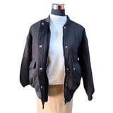 Chaqueta Bomber Acolchada Forrada Con Cierre Y Broches