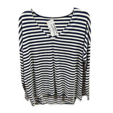 Polera Adina Algodón Stretch Cuello V Lineas