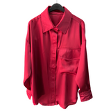 Blusa Betsabé Raso Con Broche Y Bolsillos Laterales