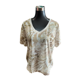 Polera Hilo Estampada Cuello V Lurex