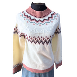 Sweater De Lana Con Estampado Étnico - Tierra Prometida