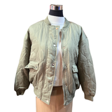 Chaqueta Bomber Acolchada Forrada Con Cierre Y Broches