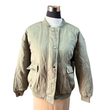Chaqueta Bomber Acolchada Forrada Con Cierre Y Broches