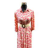 Vestido Saron Camisero Vicosa Suave Manga 3/4