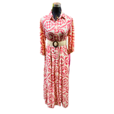 Vestido Saron Camisero Vicosa Suave Manga 3/4