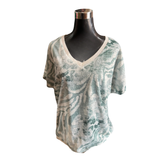 Polera Hilo Estampada Cuello V Lurex