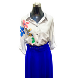 Blusa Abotonada Flor Metálica