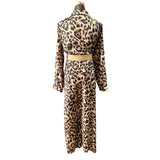 Vestido Largo Camisero De Raso Animal Print