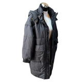 Parka Acolchada Oversize Con Gorro
