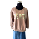 Poleron Oversize Peace Algodón Delgado