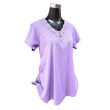 Polera Con Cuello V De Encaje