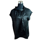 Blusa Satinada De Fiesta Con Lazo En El Cuello