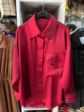 Blusa Betsabé Raso Con Broche Y Bolsillos Laterales