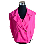 Chaqueta Ovesize Sin Mangas Corte Cruzado Con Reductor En La Cintura