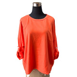 Poleron Algodón Oversize Liso Manga Ajustable