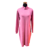 Vestido Lana Spandex Cuello Alto Color Pastel