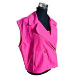 Chaqueta Ovesize Sin Mangas Corte Cruzado Con Reductor En La Cintura