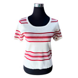 Polera Hilo Spandex A Rayas Cuello Redondo