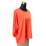 Poleron Algodón Oversize Liso Manga Ajustable