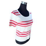 Polera Hilo Spandex A Rayas Cuello Redondo