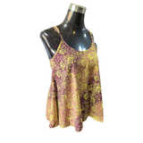 Solera Estampada Con Flores Viscosa Seda Corte Campana