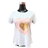 Polera Algodon Corazon Pintado