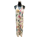Vestido Eden Sin Mangas Cuello V Largo Floreado