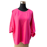 Poleron Algodón Oversize Liso Manga Ajustable