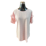 Polera Broderie Algodón Manga Vuelo
