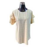 Polera Broderie Algodón Manga Vuelo